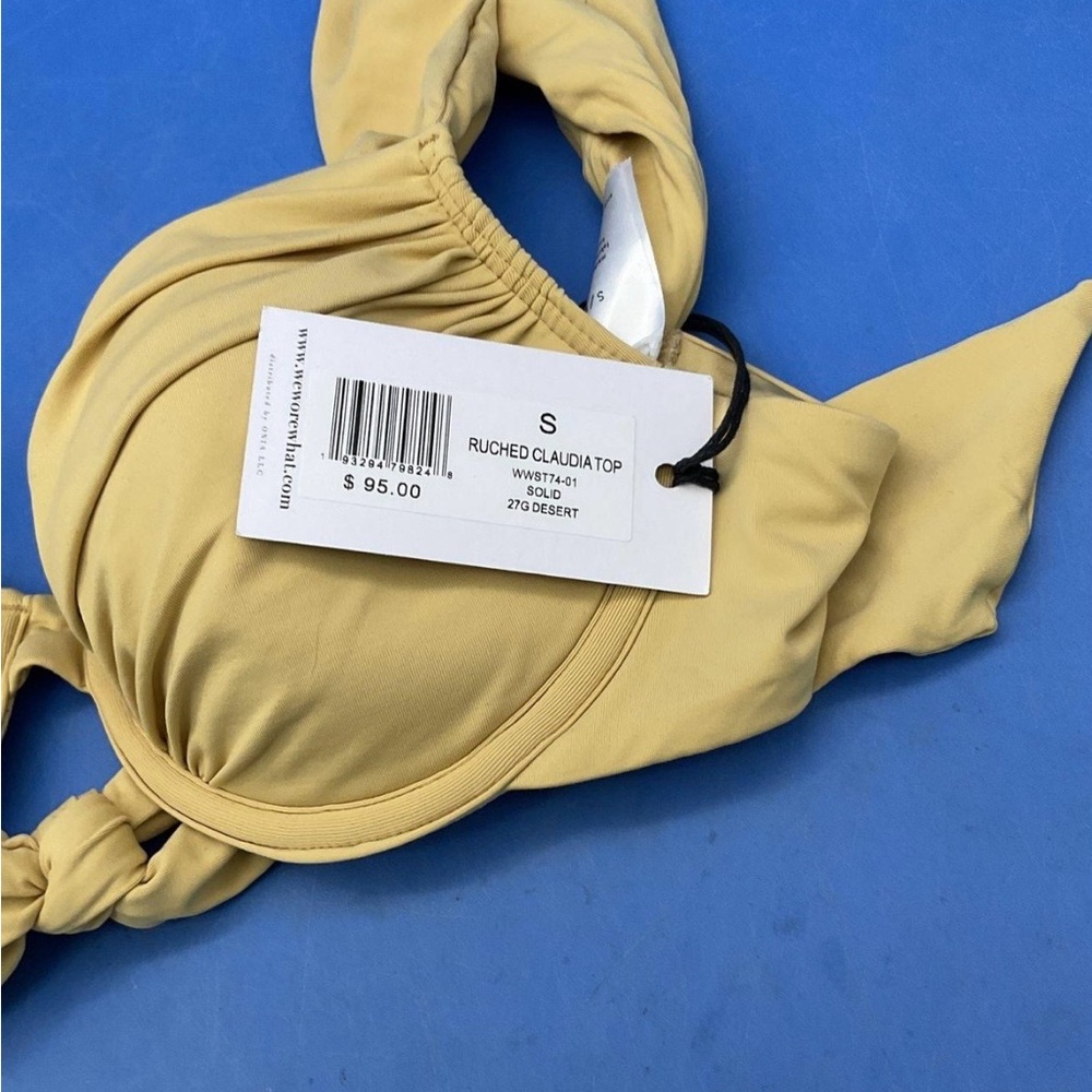 WeWoreWhat Beige/Desert Underwire Bikini Top with High-Waist Belted Bottoms - Picture 5 of 8
